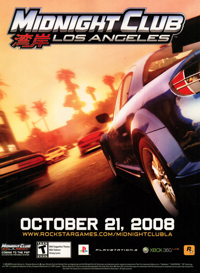 Midnight Club: Los Angeles Midnight Club: Los Angeles Poster