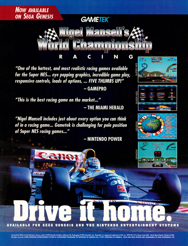 Nigel Mansell's World Championship Nigel Mansell's World Championship Poster