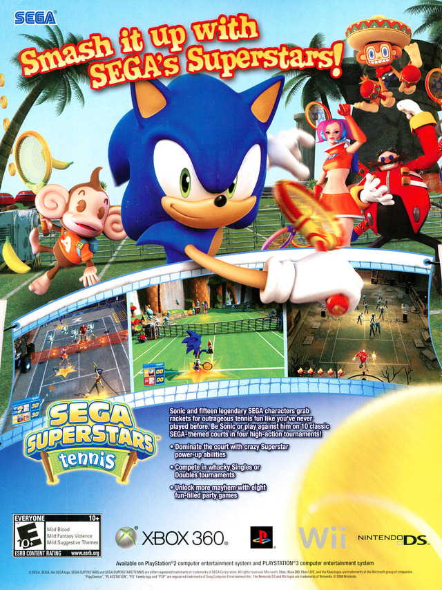 Sega Superstars Tennis Sega Superstars Tennis Poster
