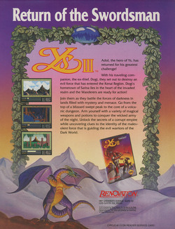 Ys 3: Wanderer from Ys Poster