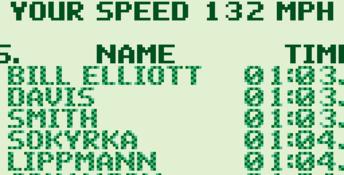 Bill Elliott's NASCAR Fast Tracks Gameboy Screenshot
