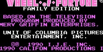 Wheel of Fortune Family Edition NES Screenshot