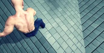 Bald Man Climbs Up