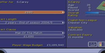 LMA Manager 2003 Playstation 2 Screenshot